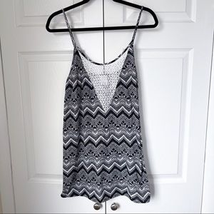 Xhilaration Print Tank Top with Lace